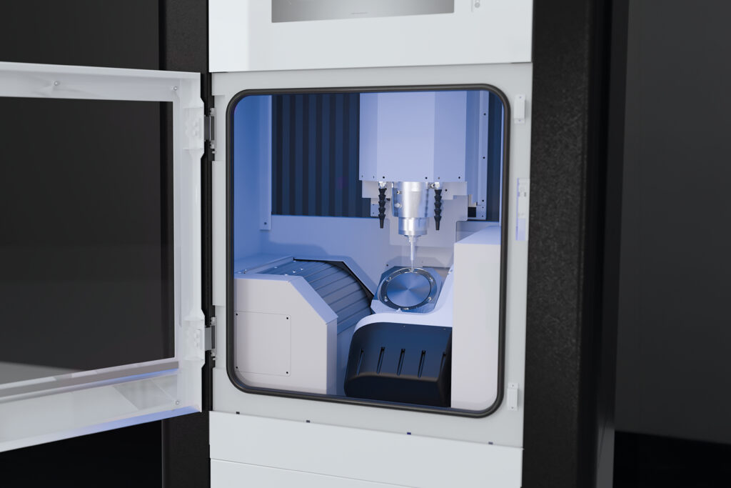 Image shows a close-up of the imes-icore 650i dental mill