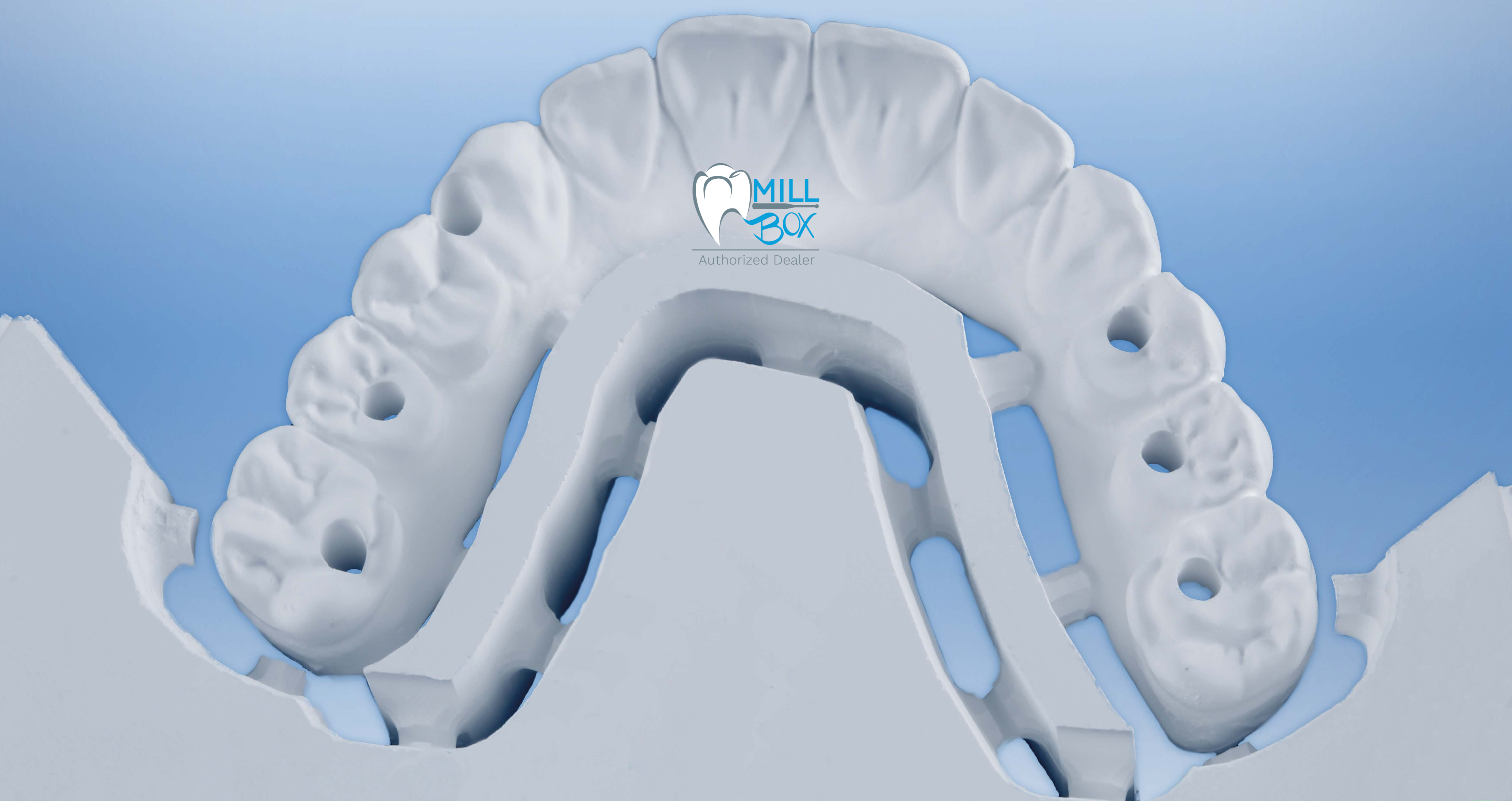 Image shows dental milling path with MillBox by CIMSystem