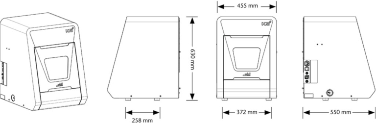 Image shows vhf K5+ milling machine diagram with measurements