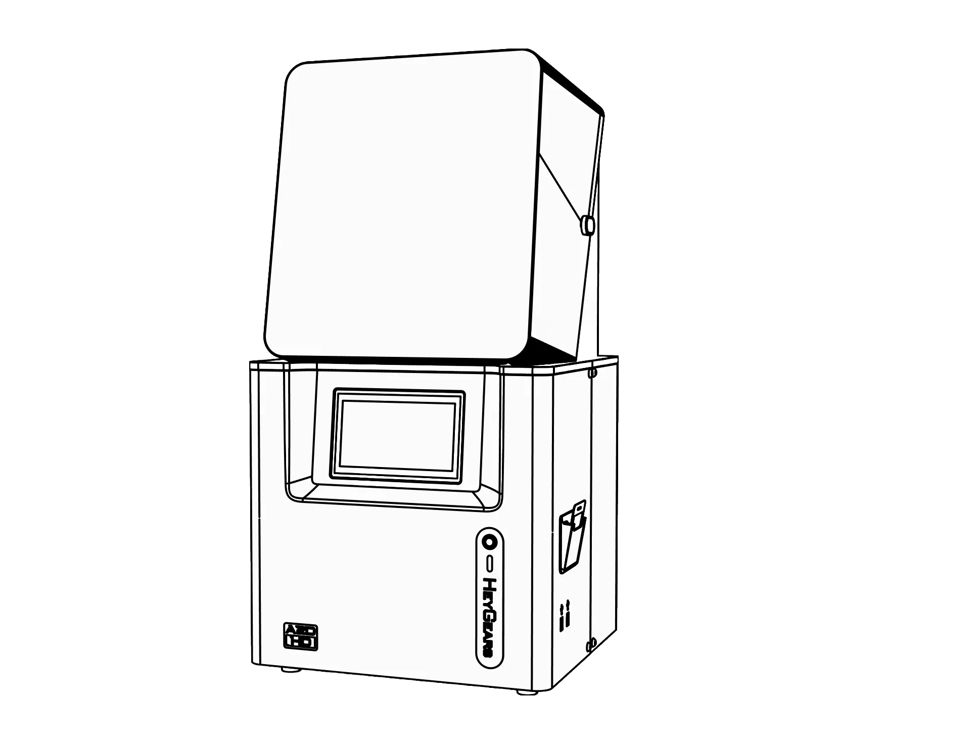 A2D HD dental 3D printer technical drawing