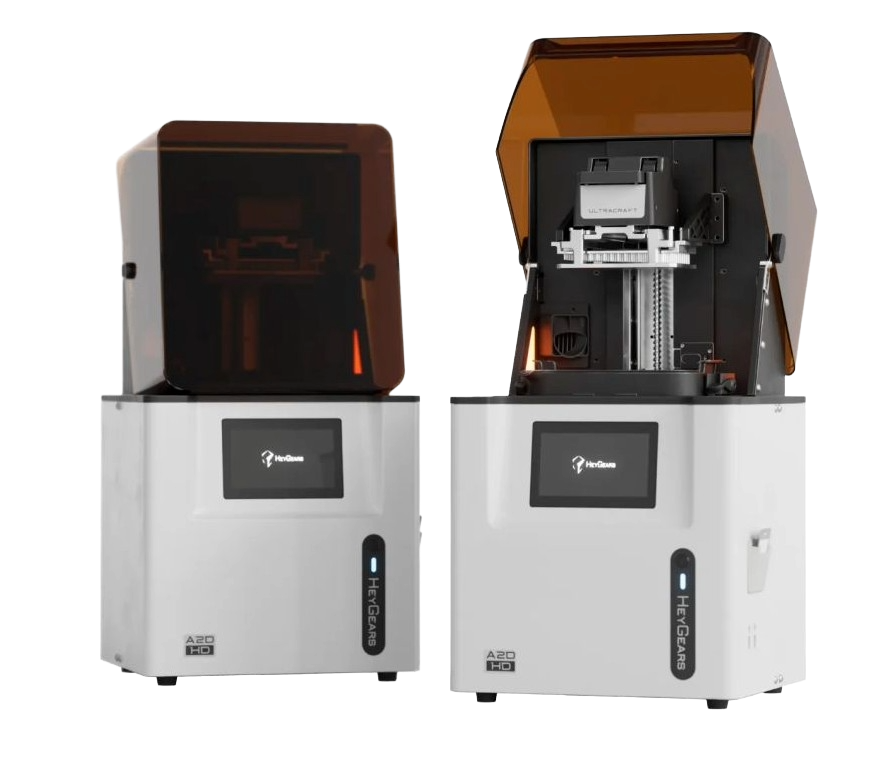 Image of HeyGears A2D HD 3D printers used in dentistry